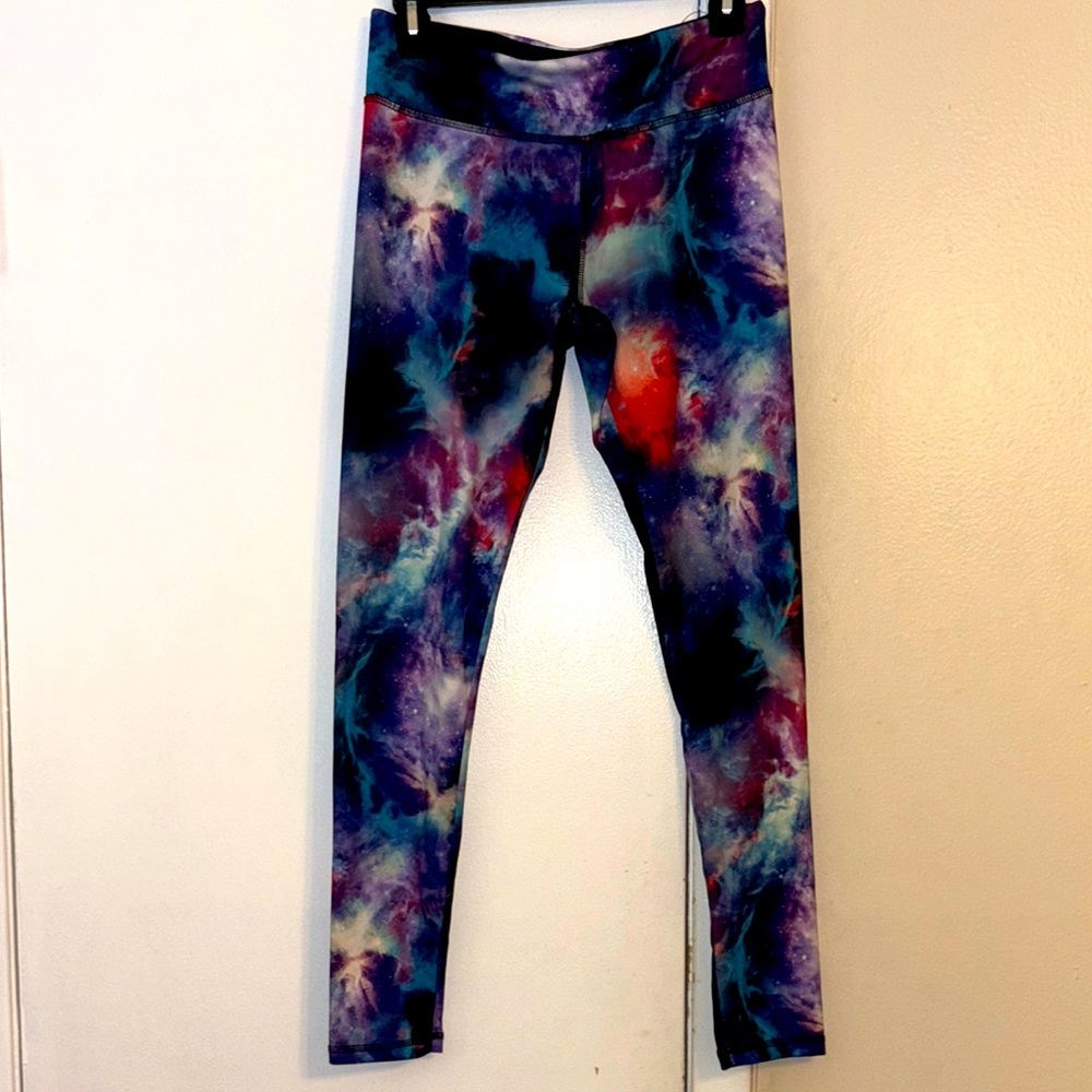 Energie Red and Blue Leggings Dynamic Tie-Dye